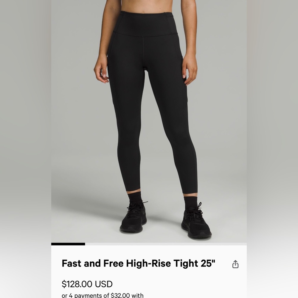 Lululemon Fast and Free Tights Size 4